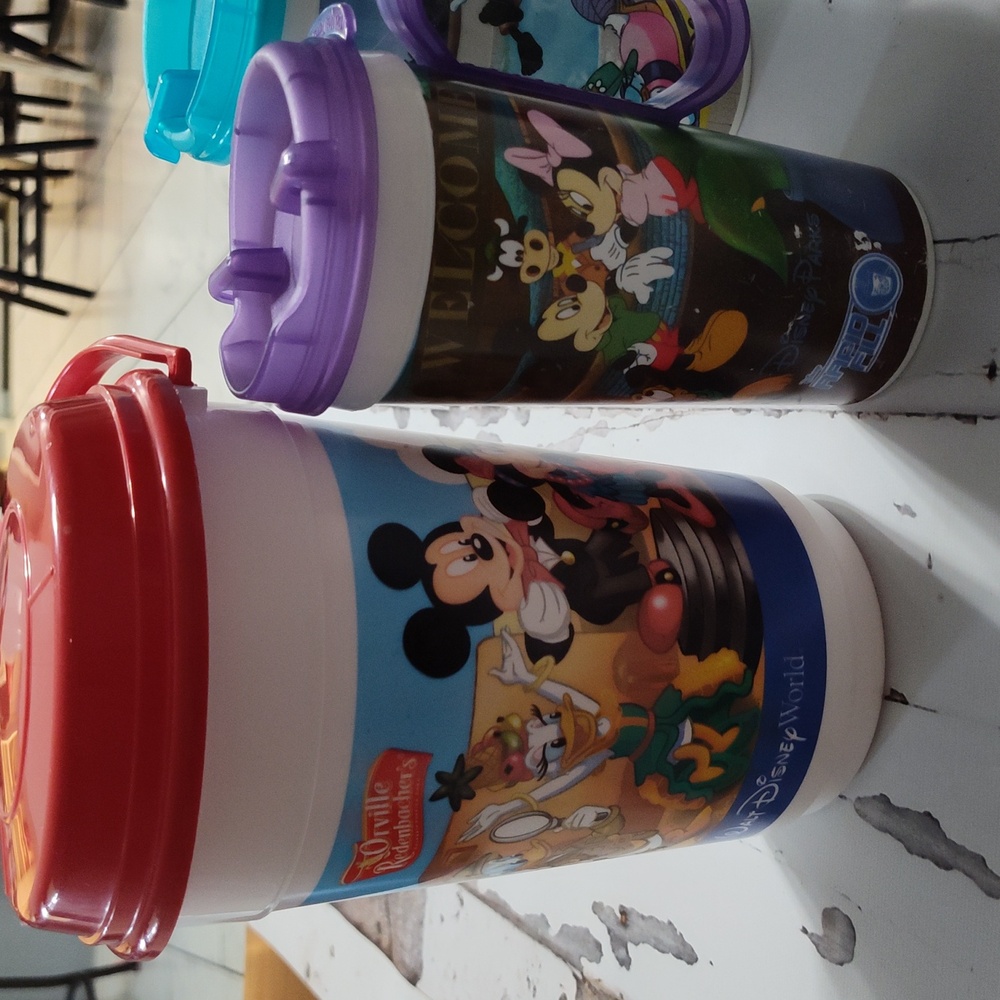 Disney World 90s Popcorn Bucket And Mugs - Picture 2 of 5